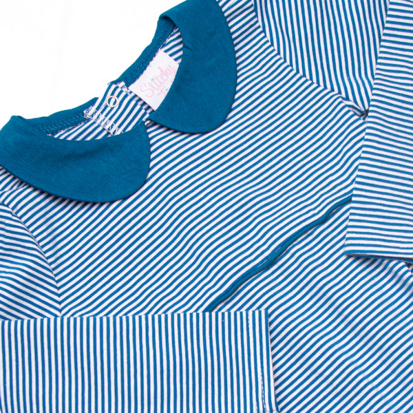 Isaac Romper, Prussian Blue Stripe