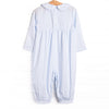 Pinstripe Pal Applique Romper, Blue