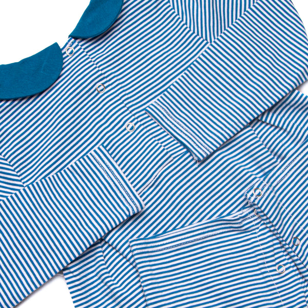 Isaac Romper, Prussian Blue Stripe