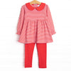 Erin Long Sleeve Legging Set, Fire Red Stripe