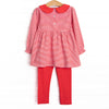 Erin Long Sleeve Legging Set, Fire Red Stripe