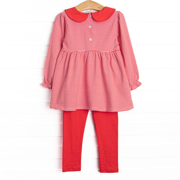 Erin Long Sleeve Legging Set, Fire Red Stripe