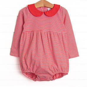 Elliot Long Sleeve Bubble, Fire Red Stripe