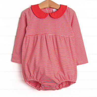 Elliot Long Sleeve Bubble, Fire Red Stripe