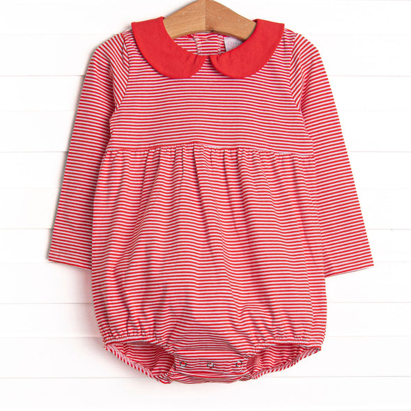Elliot Long Sleeve Bubble, Fire Red Stripe