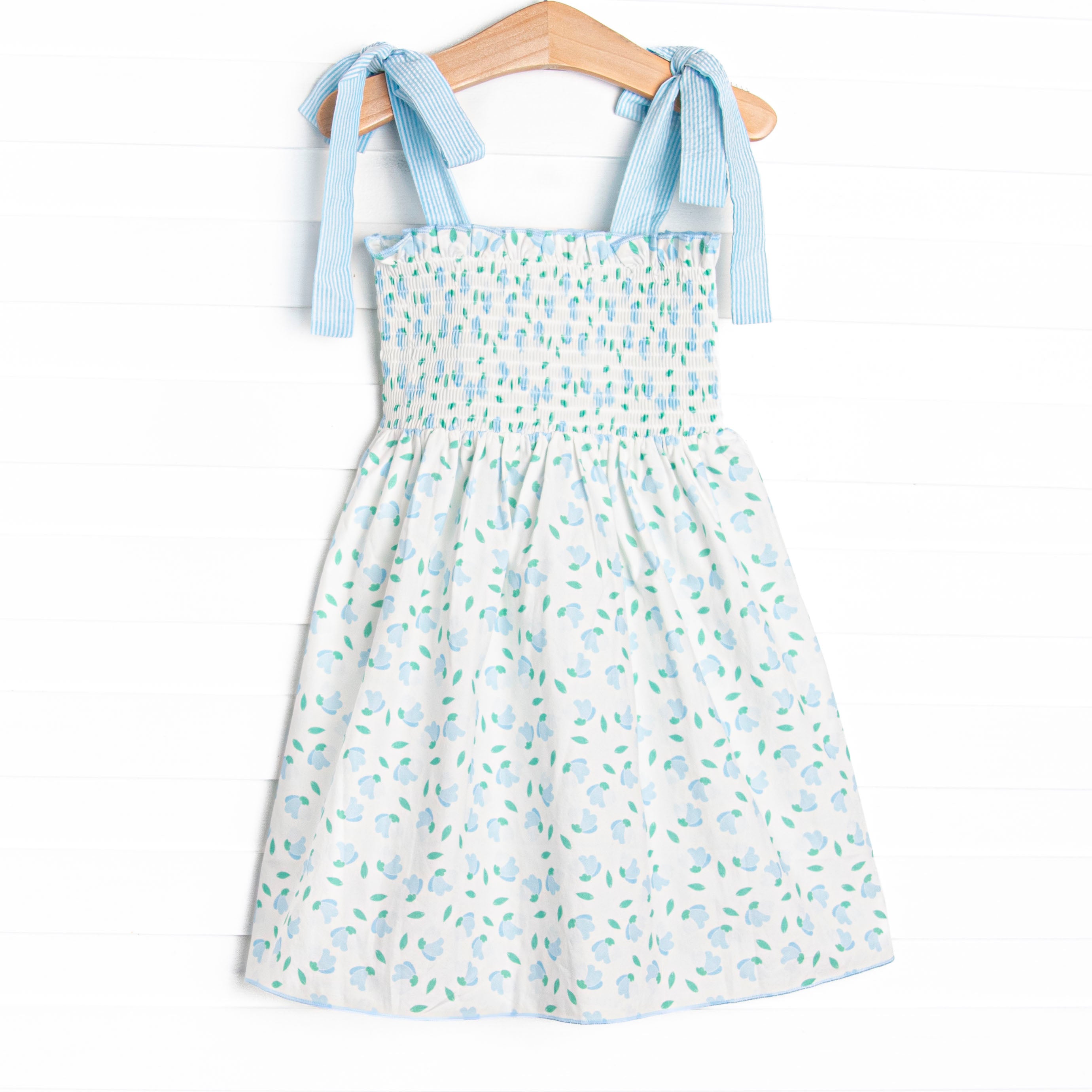 Girl's Southern Magnolia Dress in Blue size 24M | Stitchy Fish Girl's Southern Magnolia Dress in Blue size 24M | Stitchy Fish