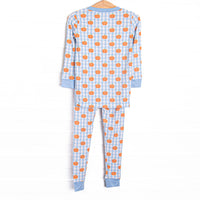 Pumpkin Patch Picnic Bamboo Pajama Set, Blue