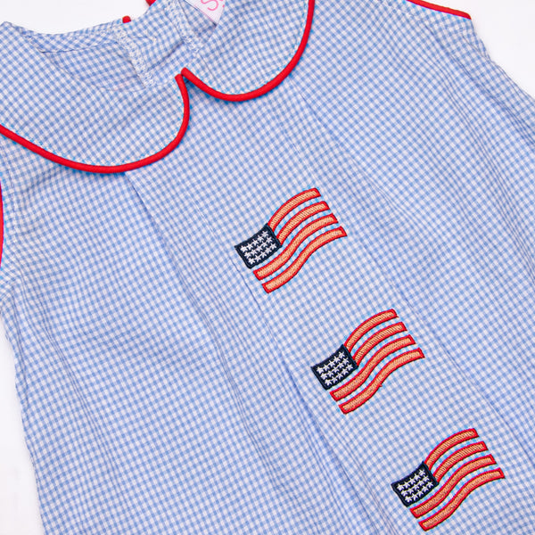 Flags of Freedom Applique Dress, Blue