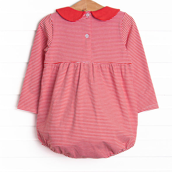 Elliot Long Sleeve Bubble, Fire Red Stripe