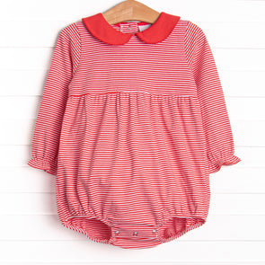 Erin Long Sleeve Bubble, Fire Red Stripe