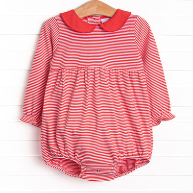 Erin Long Sleeve Bubble, Fire Red Stripe
