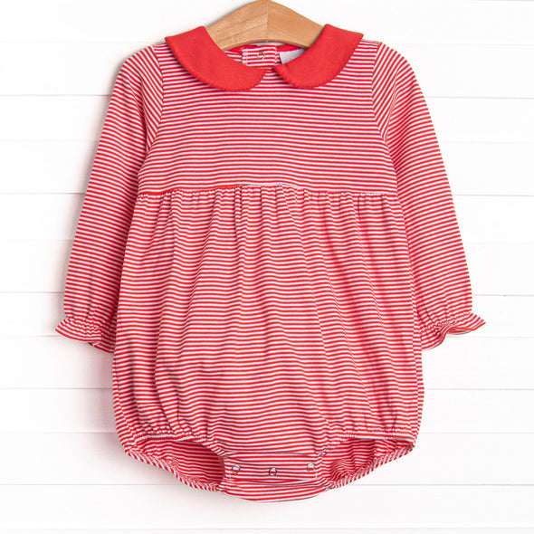 Erin Long Sleeve Bubble, Fire Red Stripe