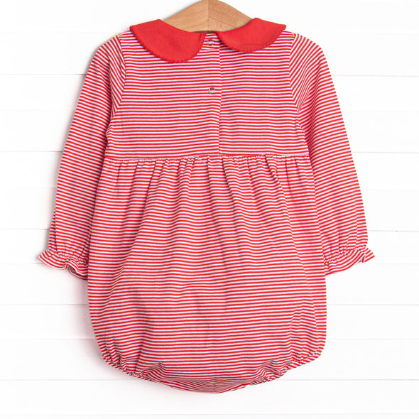 Erin Long Sleeve Bubble, Fire Red Stripe