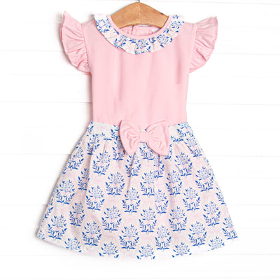 Bluebell and Bloom Skirt Set, Blue and Pink