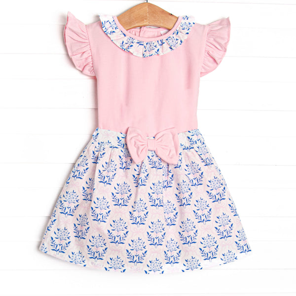 Bluebell and Bloom Skirt Set, Blue and Pink