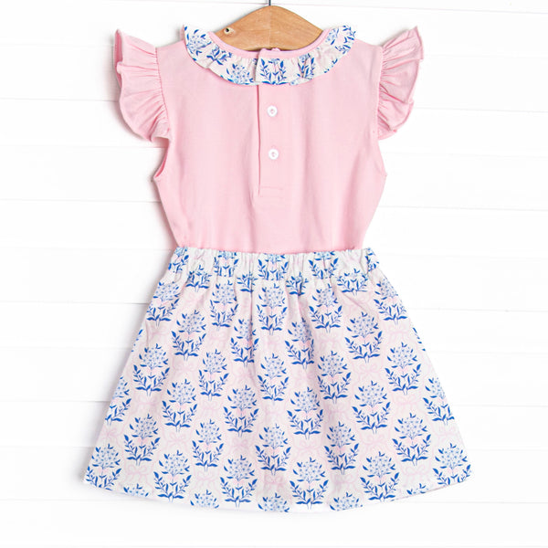 Bluebell and Bloom Skirt Set, Blue and Pink