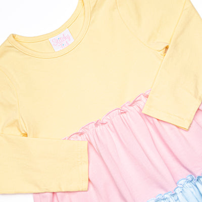 Colorful Combo Dress, Yellow