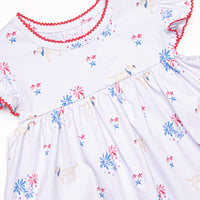 Paws-itively Patriotic Ruffle Short Set, Red