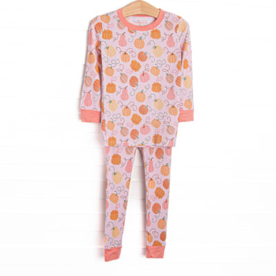 Growing Gourds Bamboo Pajama Set, Pink