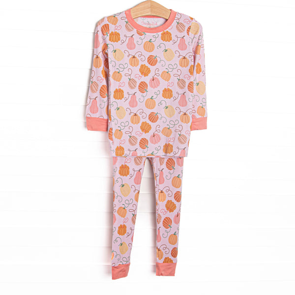 Growing Gourds Bamboo Pajama Set, Pink