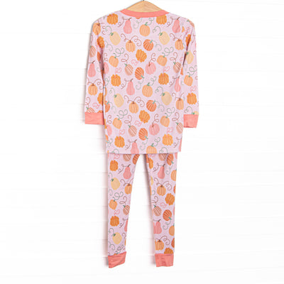 Growing Gourds Bamboo Pajama Set, Pink