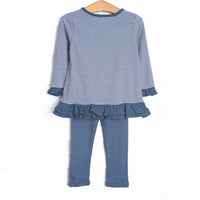 Autumn Fest Friend Applique Legging Set, Navy