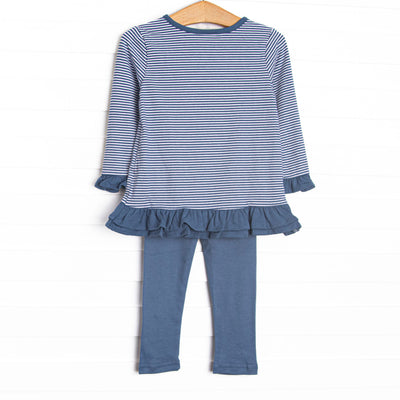 Autumn Fest Friend Applique Legging Set, Navy