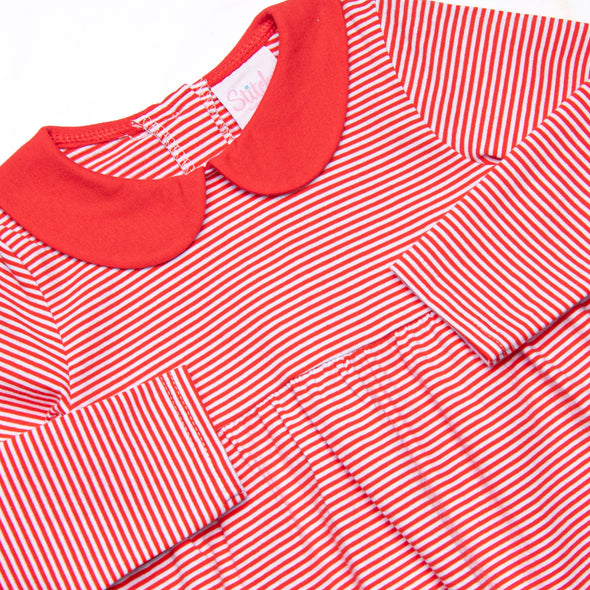 Elliot Long Sleeve Bubble, Fire Red Stripe