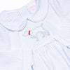 Pinstripe Pal Applique Romper, Blue