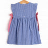 Freedom Flags Smocked Side Tie Dress, Blue