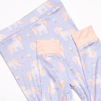 Unicorn Dreams Bamboo Pajama Set, Blue
