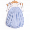 Stars and Stripes Smocked Bubble, Blue