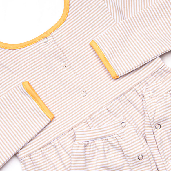 Charles Romper, Orange and Tan Stripe