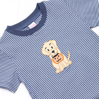 Trick or Treat Pal Applique Short Set, Navy