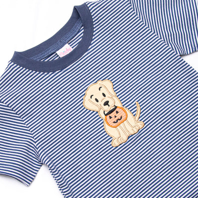 Trick or Treat Pal Applique Short Set, Navy