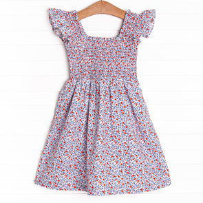 Freedom Blooms Dress, Blue