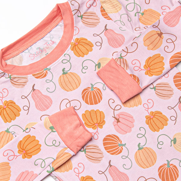 Growing Gourds Bamboo Pajama Set, Pink