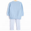 Furry Ear Friend Applique Legging Set, Blue