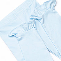 Pumpkin and Poults Applique Ruffle Legging Set, Light Blue Stripe
