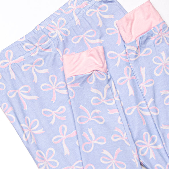 Wrapped in Ribbons Bamboo Pajama Set, Blue