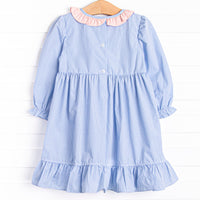 Royal Ride Applique Dress, Blue