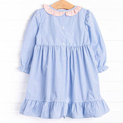Royal Ride Applique Dress, Blue