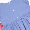 Freedom Flags Smocked Side Tie Dress, Blue