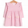 Everly Long Sleeve Dress, Light Pink Stripe