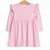Everly Long Sleeve Dress, Light Pink Stripe