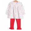 Chasing Tails Ruffle Legging Set, Red