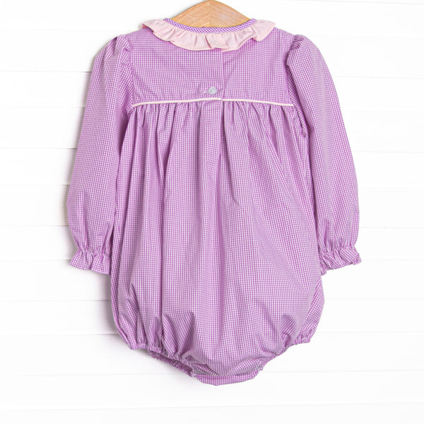 Petunia Purple Petals Smocked Bubble, Purple
