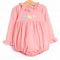 Dino Trio Applique Bubble, Pink