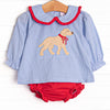 Chasing Tails Applique Diaper Set, Blue