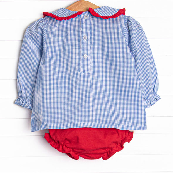 Chasing Tails Applique Diaper Set, Blue
